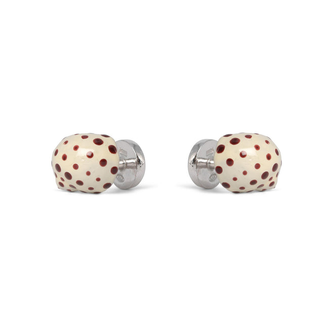 Cufflinks - Shell With Dots Sterling Silver & Enamel
