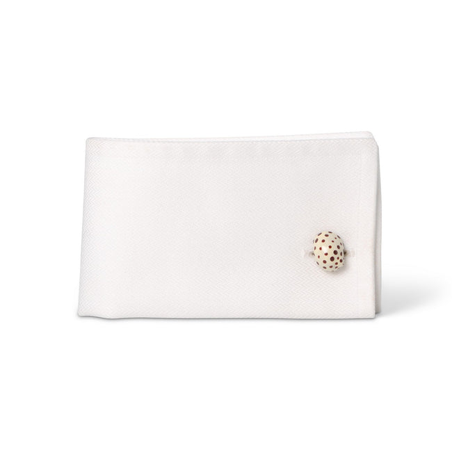 Cufflinks - Shell With Dots Sterling Silver & Enamel