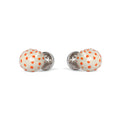 Cufflinks - Shell With Dots Sterling Silver & Enamel
