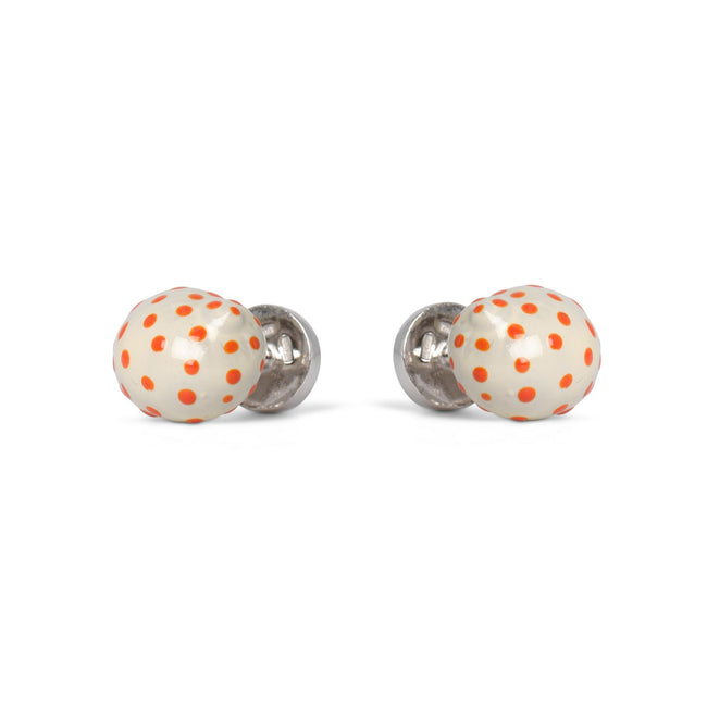 Cufflinks - Shell With Dots Sterling Silver & Enamel