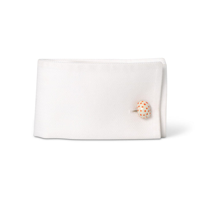Cufflinks - Shell With Dots Sterling Silver & Enamel