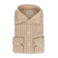 Checked White and Orange Cashmere Shirt