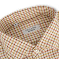 Checked White and Orange Cashmere Shirt