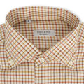 Checked White and Orange Cashmere Shirt
