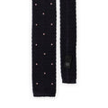 Tie - Knitted Silk With Embroidered Dots Square Cut