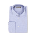 Checked White and Navy Double Cuff Shirt