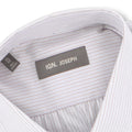 Striped White Brown and Blue Double Cuff Shirt