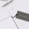 Striped White Brown and Blue Double Cuff Shirt