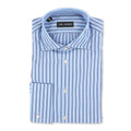 Striped Blue and Navy Double Cuff Shirt