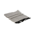 Black And White Striped Patterns With Black Tassels Linen Scarf