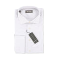 Checked White, Light Blue Brown Double Cuff Shirt
