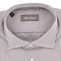 Striped White and Brown Shirt