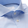 Sky blue check poplin shirt