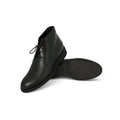 Chukka Boots - Desert Leather & Rubber Soles Lace-Ups