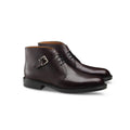 Chukka Boots - COMBE Calf Leather & Double Leather Soles Lace-Ups + Bride + Single Buckle