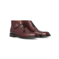Chukka Boots - COMBE Calf Leather & Double Leather Soles Lace-Ups + Bride + Single Buckle