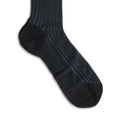 Plain Navy and Light Blue Plated Cotton Long Socks
