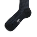 Plain Grey and Red Plated Cotton Long Socks
