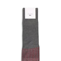 Plain Grey and Red Plated Cotton Long Socks