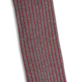 Plain Grey and Red Plated Cotton Long Socks