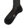 Plain Navy and Brown Plated Cotton Long Socks