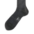 Plain Grey and Light Blue Plated Cotton Long Socks