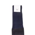 Plain Navy and Brown Plated Cotton Long Socks