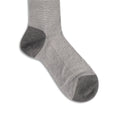 Fleur-de-Lys Grey and White Cotton Long Socks