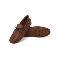 Picot Loafers in Antique Brown Leather