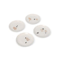 Plate FREEDOM BIRDS White Porcelain Set 4