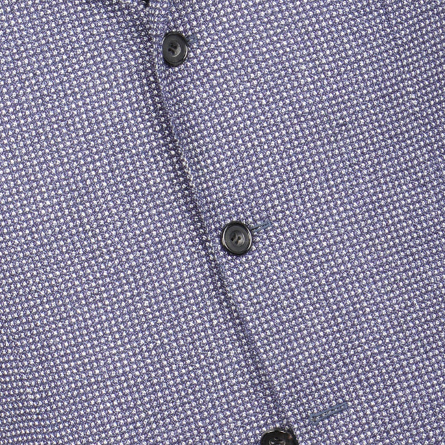Blazer - Checkered Fleece Wool, Silk & Linen Single Breasted