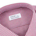 Checked Burgundy Double Cuff Shirt