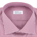Checked Burgundy Double Cuff Shirt