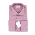 Checked Burgundy Double Cuff Shirt