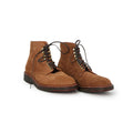 Boots - Plain Toe Suede & Natural Rubber Soles Lace-Ups + Eyelets & hooks