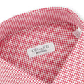 Checked White and Burgundy Twill Shirt