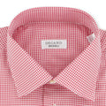 Checked White and Burgundy Twill Shirt