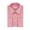 Checked White and Burgundy Twill Shirt