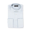Striped White, Green and Light Blue Double Cuff Shirt