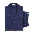 Pajamas Plain Colour With Piping Shirt Long Sleeves Buttoned + Pants Cotton