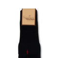 Plain Black and Red Clocked Scotland Thread Long Socks