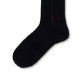 Plain Black and Red Clocked Scotland Thread Long Socks