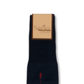 Plain Navy and Red Clocked Scotland Thread Long Socks