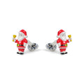 Cufflinks - Santa Claus Sterling Silver & Enamel