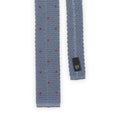 Tie - Knitted Silk With Embroidered Dots Square Cut