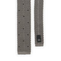 Tie - Knitted Silk With Embroidered Dots Square Cut