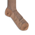 Plain Light Brown and Light Blue Plated Cotton Long Socks