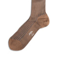 Plain Light Brown and Light Blue Plated Cotton Long Socks