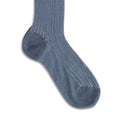 Plain Jeans Blue and Light Blue Plated Cotton Long Socks