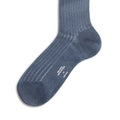 Plain Jeans Blue and Light Blue Plated Cotton Long Socks